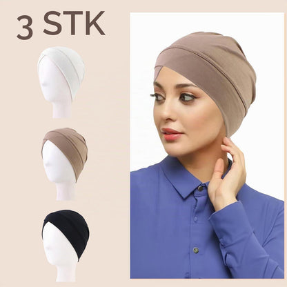 3er Set Baumwoll-Kopftücher für Damen, weich & verstellbar