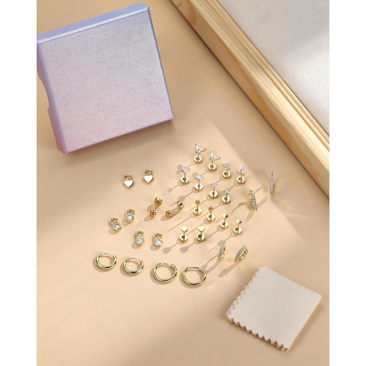 15 Paar Damen Ohrringe aus Chirurgenstahl – Gold & Silber