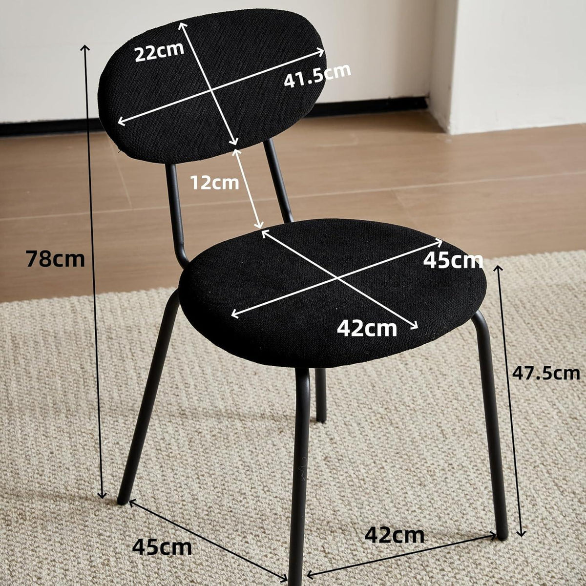 Moderner Esszimmerstuhl 8er-Set, Stapelbar & Gepolstert