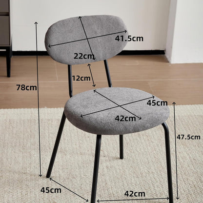 Moderner Esszimmerstuhl 4er-Set, Dunkelgrau, Stapelbar