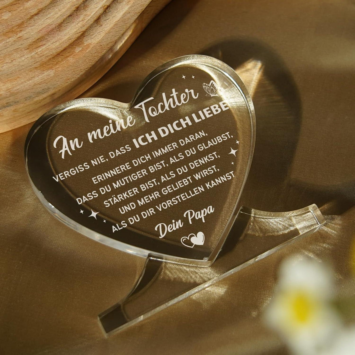 Herz-Deko Acryl - Geschenk für Tochter von Papa