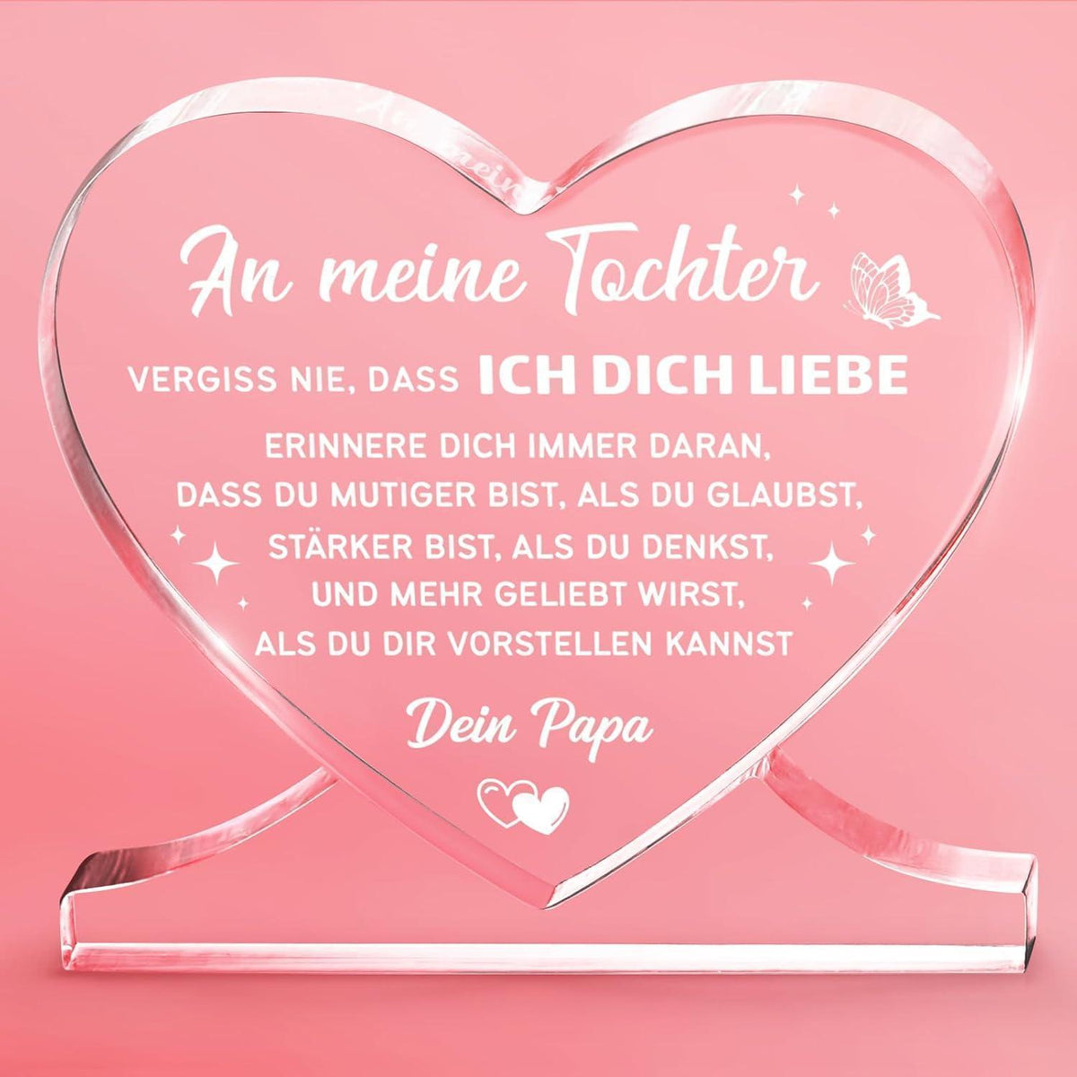 Herz-Deko Acryl - Geschenk für Tochter von Papa