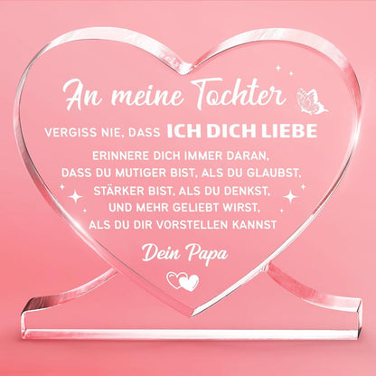 Herz-Deko Acryl - Geschenk für Tochter von Papa