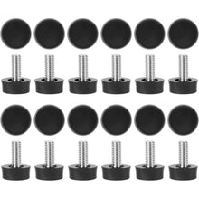 Verstellbare Möbelfüße M6 x 10mm, 24 Stück, Schwarz