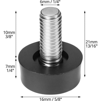 Verstellbare Möbelfüße M6 x 10mm, 24 Stück, Schwarz