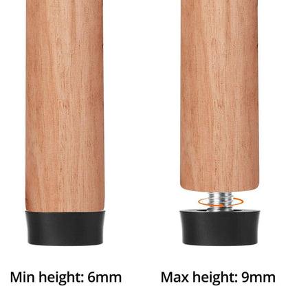 Verstellbare Möbelfüße M6 x 10mm, 24 Stück, Schwarz