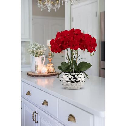 Kunstorchidee Phalaenopsis im Topf – Rot & Dekorativ