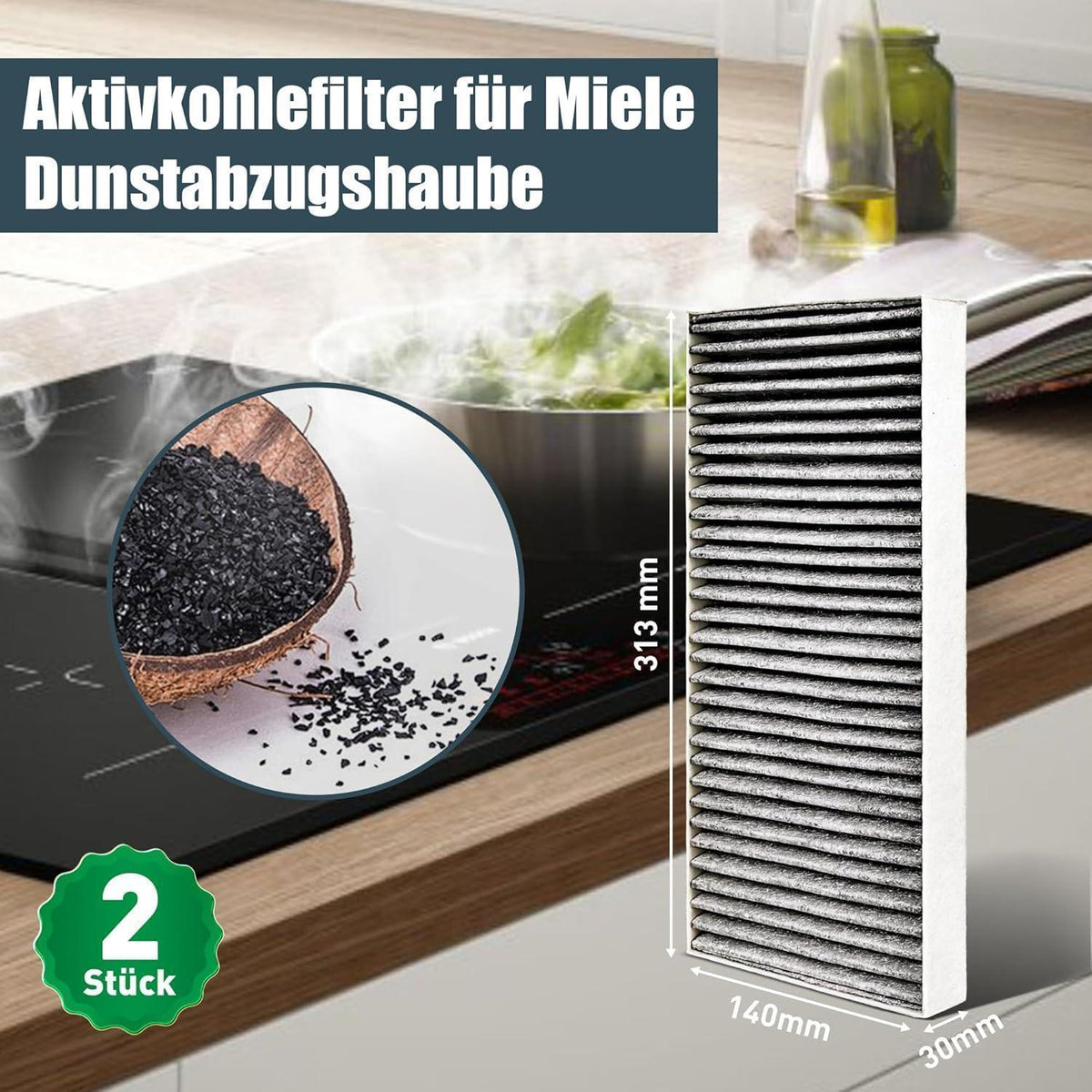 Aktivkohlefilter für Miele Dunstabzugshaube DKF 35-P