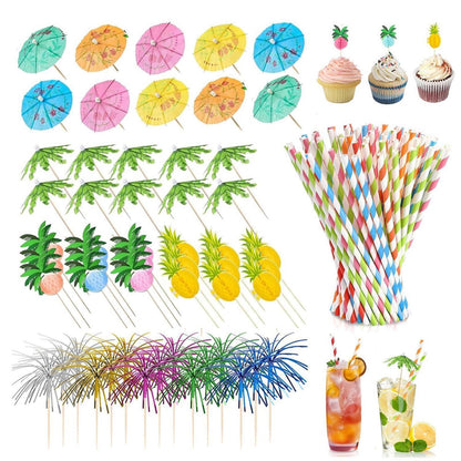 Cocktail Deko Set 140 Teile – Party & Bar Zubehör für Sommer