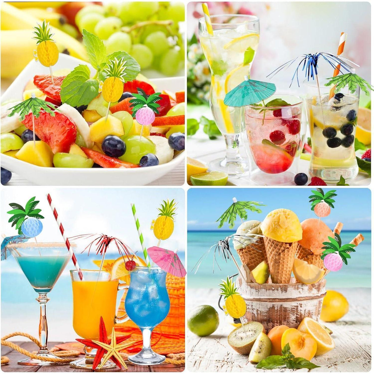 Cocktail Deko Set 140 Teile – Party & Bar Zubehör für Sommer