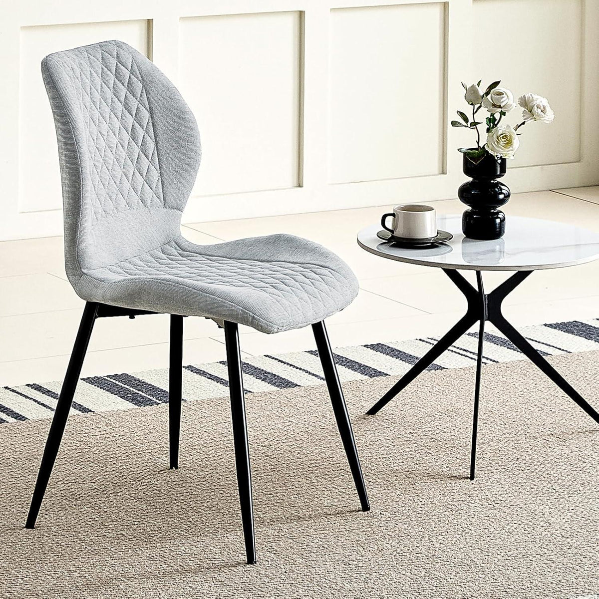 Gepolsterte Esszimmerstühle 6er Set Grau – Modern & Ergonomisch