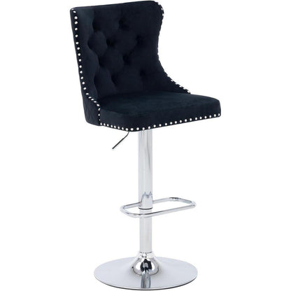 Samt Barhocker Set 4er – Höhenverstellbar & Modern Schwarz