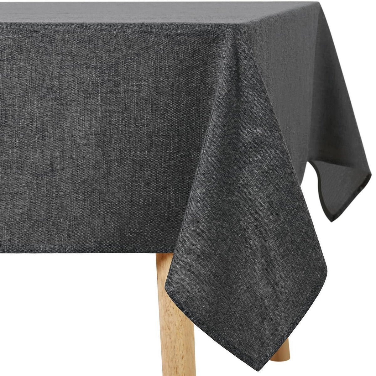 Glitzer Tischdecke Leinenoptik 140x200cm Wasserabweisend Dunkelgrau