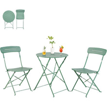Bistro Set Grün 3-teilig klappbar wetterfest für Balkon & Garten