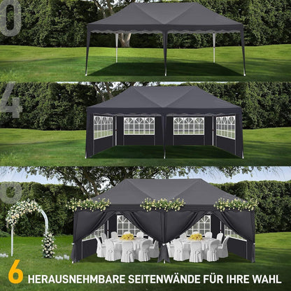 Faltpavillon 3x6m mit Zubehör – Partyzelt für Garten & Events