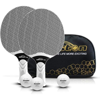 Tischtennis Set für 2-4 Spieler, Profi Schläger mit Aufbewahrungstasche