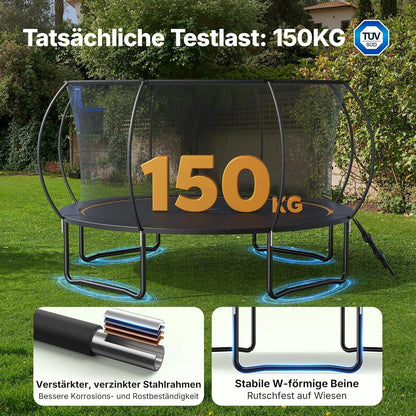 Outdoor Trampolin mit Sicherheitsnetz & Basketball 427cm