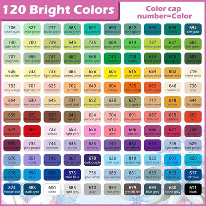 Acrylmarker Set 120 Farben – Pinselspitze für Stein, Holz & mehr