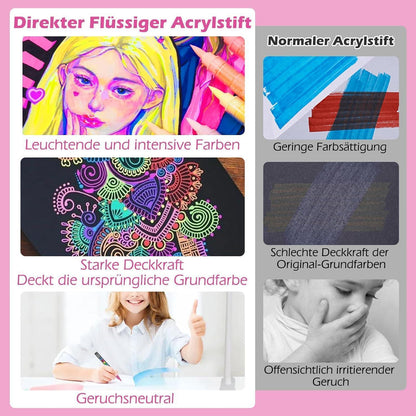 Acrylmarker Set 120 Farben – Pinselspitze für Stein, Holz & mehr