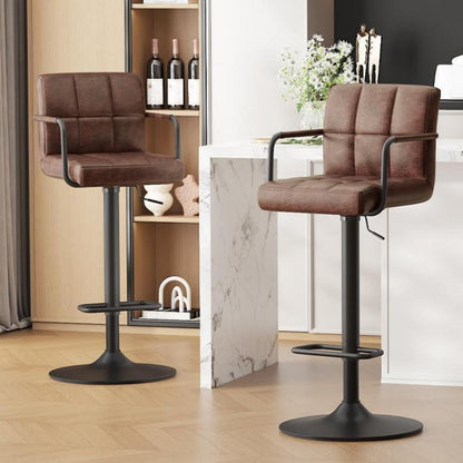 Barhocker Set 4er – Höhenverstellbar, Dunkelbraun