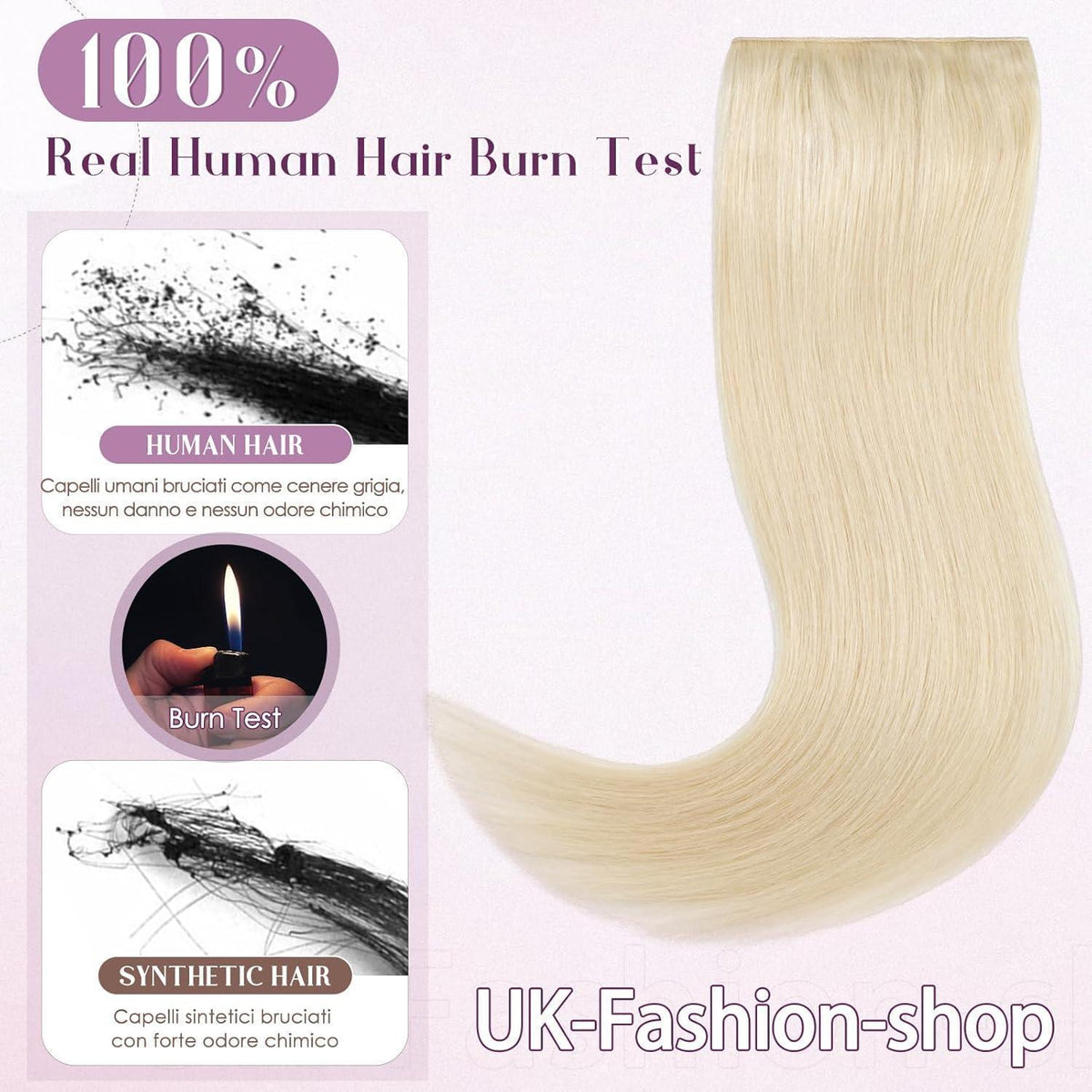 Blond Clip-in Echthaarverlängerung 55cm #60 Platinblond