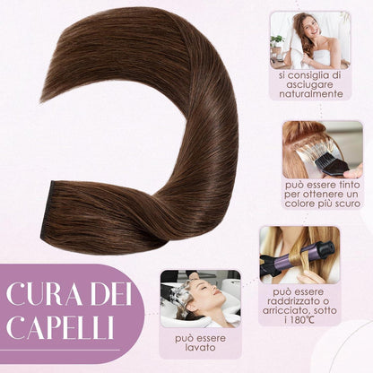 Clip-in Echthaarverlängerung Mittelbraun 50cm