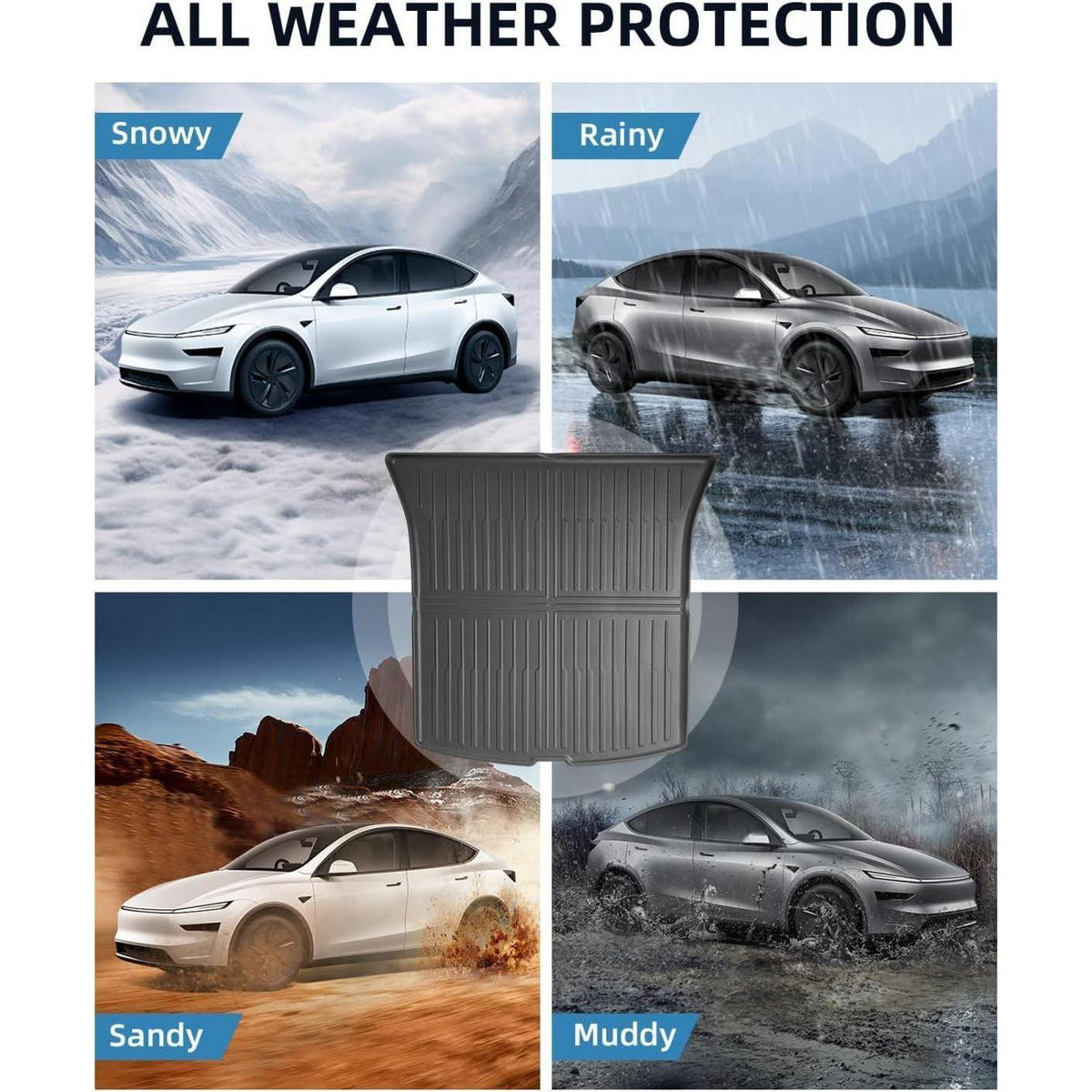 3x Kofferraummatte Tesla Model Y Juniper 2025/2026 – Rutschfest & Wasserdicht