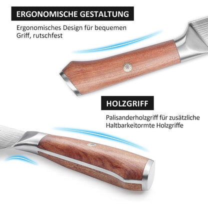8-tlg. Küchenmesser Set mit Messerblock | Hochwertiges Edelstahl