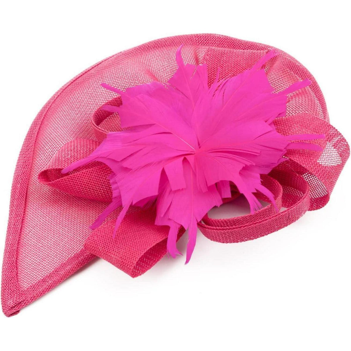 Fascinator Hut Damen mit Schleier & Feder – Rosa