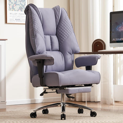 XXL Ergonomischer Bürostuhl mit hoher Rückenlehne, bis 200 kg belastbar (Helllila)