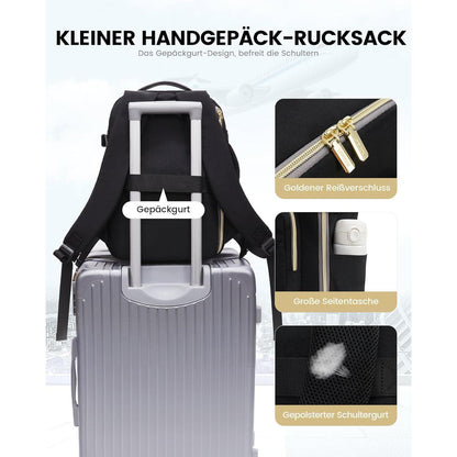 Handgepäck Rucksack 45x36x20cm, Kofferöffnung, Schwarz