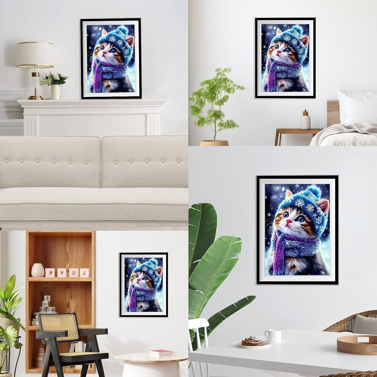 5D Diamant Painting Winterkatze - Bastelset für Erwachsene
