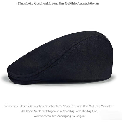 Schiebermütze Herren Baumwolle mit Gummizug – Schwarz