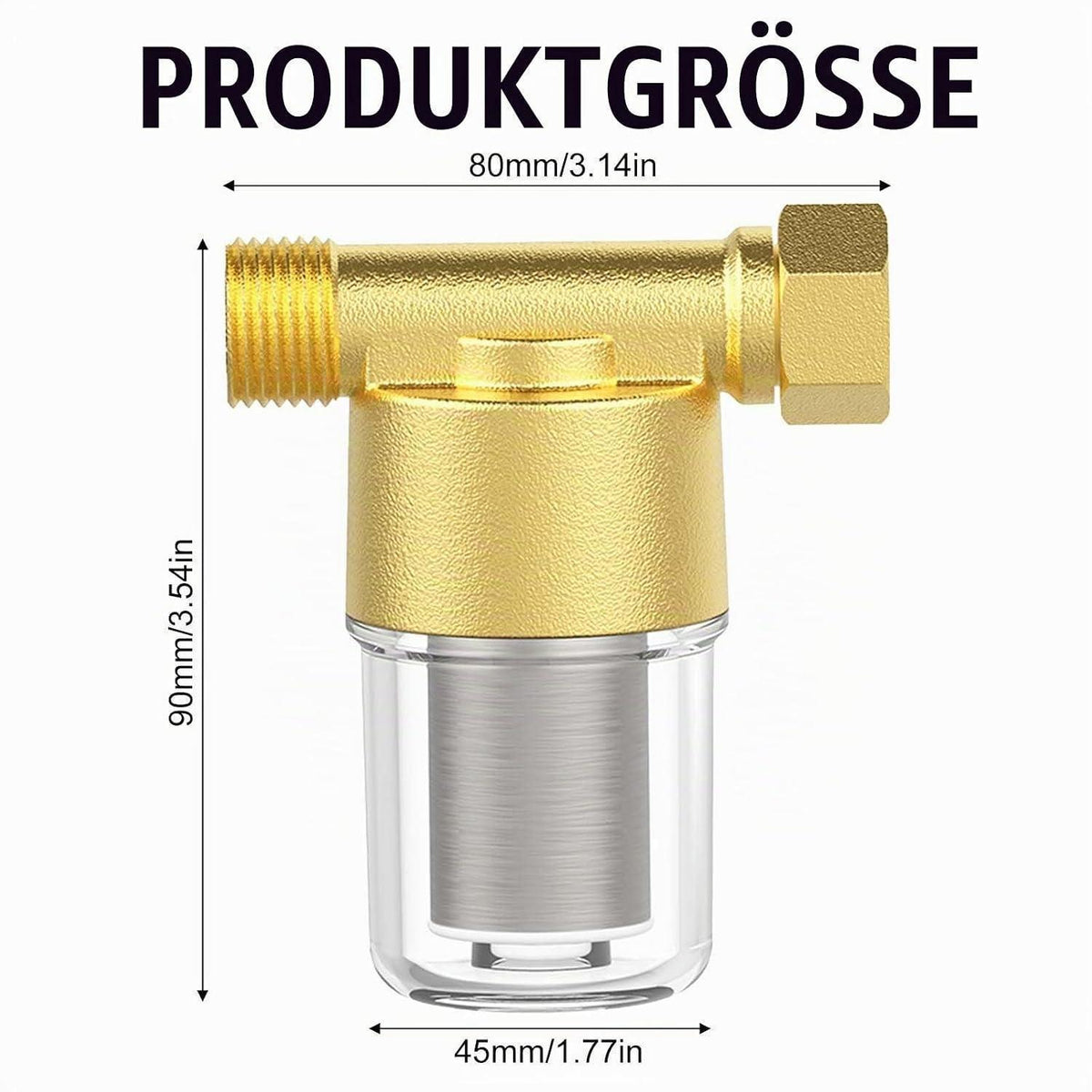 Wasserfilter Vorfilter 1/2 Zoll Edelstahl 40μm Inline