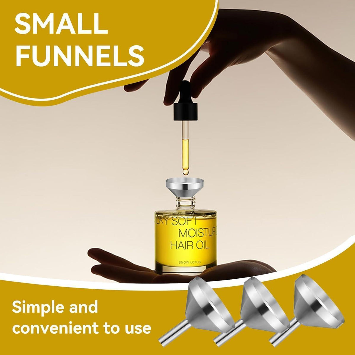 3x Mini Trichter Edelstahl – Für Küche, Kosmetik & Auto