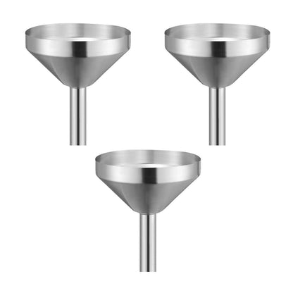 3x Mini Edelstahl Trichter Set für Küche & Kosmetik