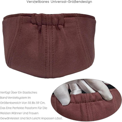 Baumwoll Schiebermütze Herren mit Gummizug – Flatcap Newsboy Cap