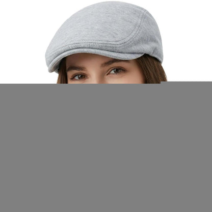 Baumwoll Schiebermütze Herren – Flatcap Newsboy Cap Grau