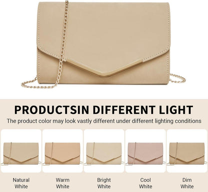 Damen Miss Lulu Umschlag Clutch Handtasche mit Kette für