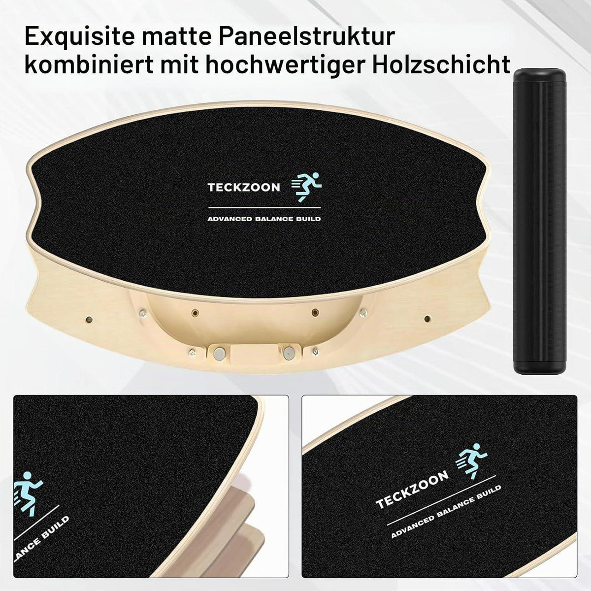 Balance Board Holz mit Rolle & Ball – Fitness & Yoga
