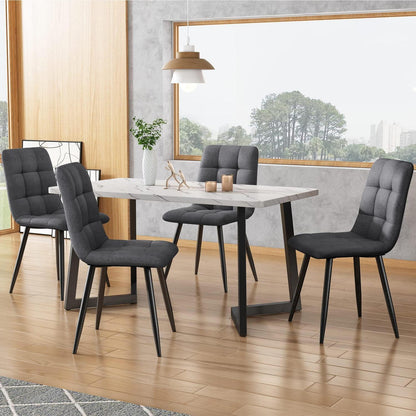 Esstisch Set 117cm mit 4 modernen Esszimmerstühlen