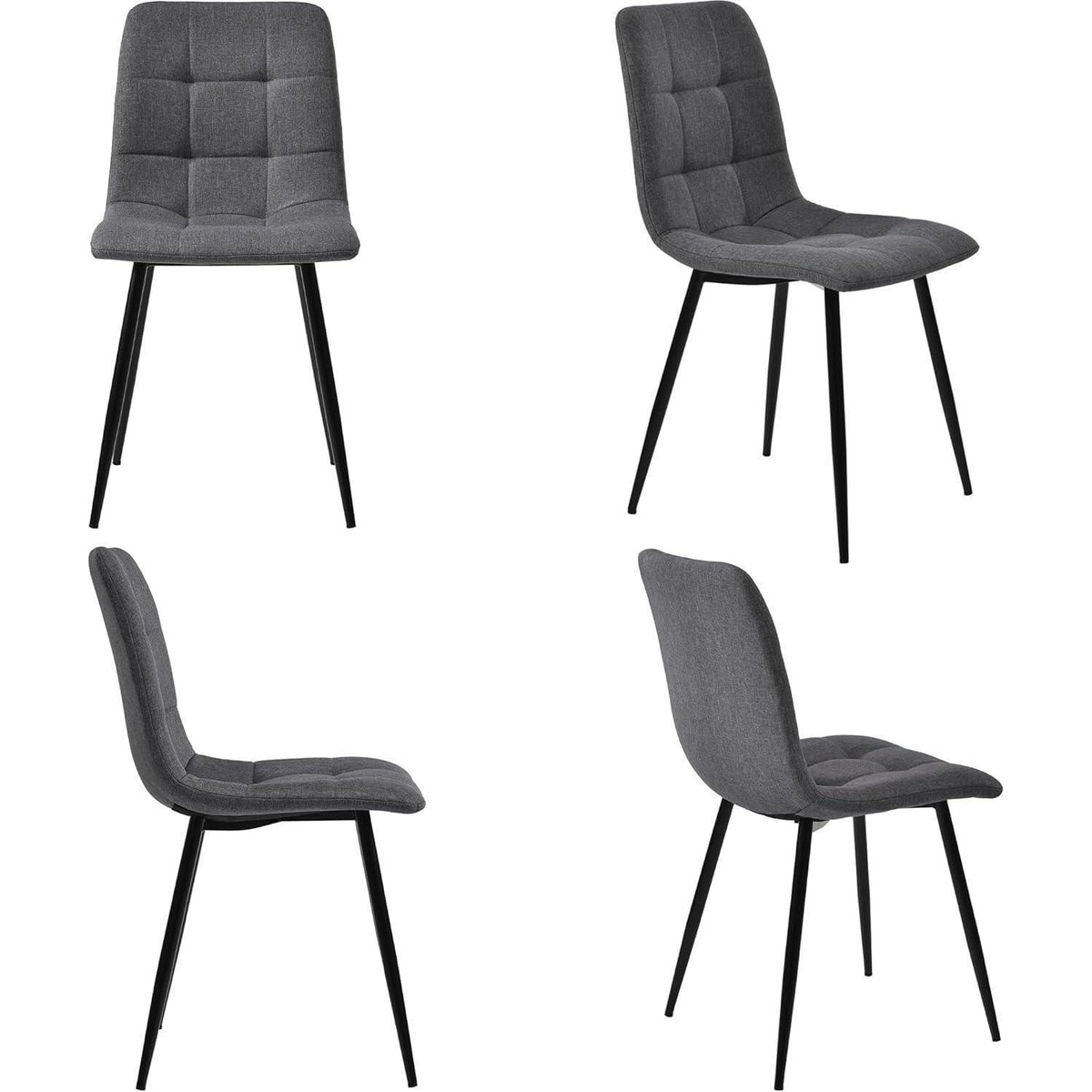 Esstisch Set 117cm mit 4 modernen Esszimmerstühlen