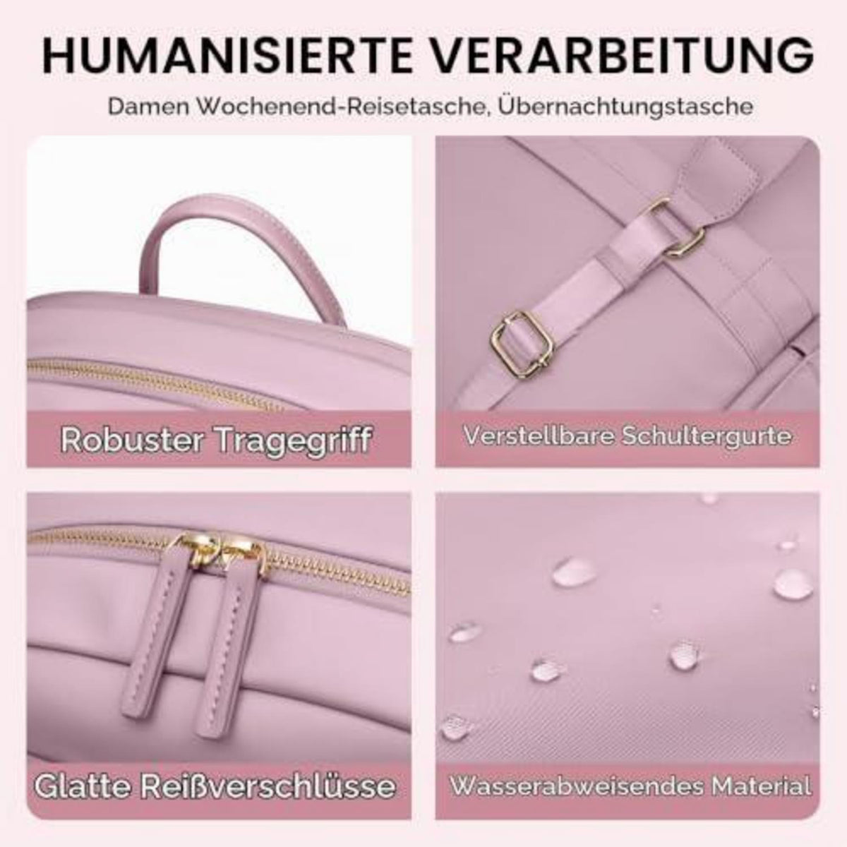 Laptop Rucksack Damen 15.6 Zoll Rosa Lila – Casual Daypack für Arbeit & Reisen