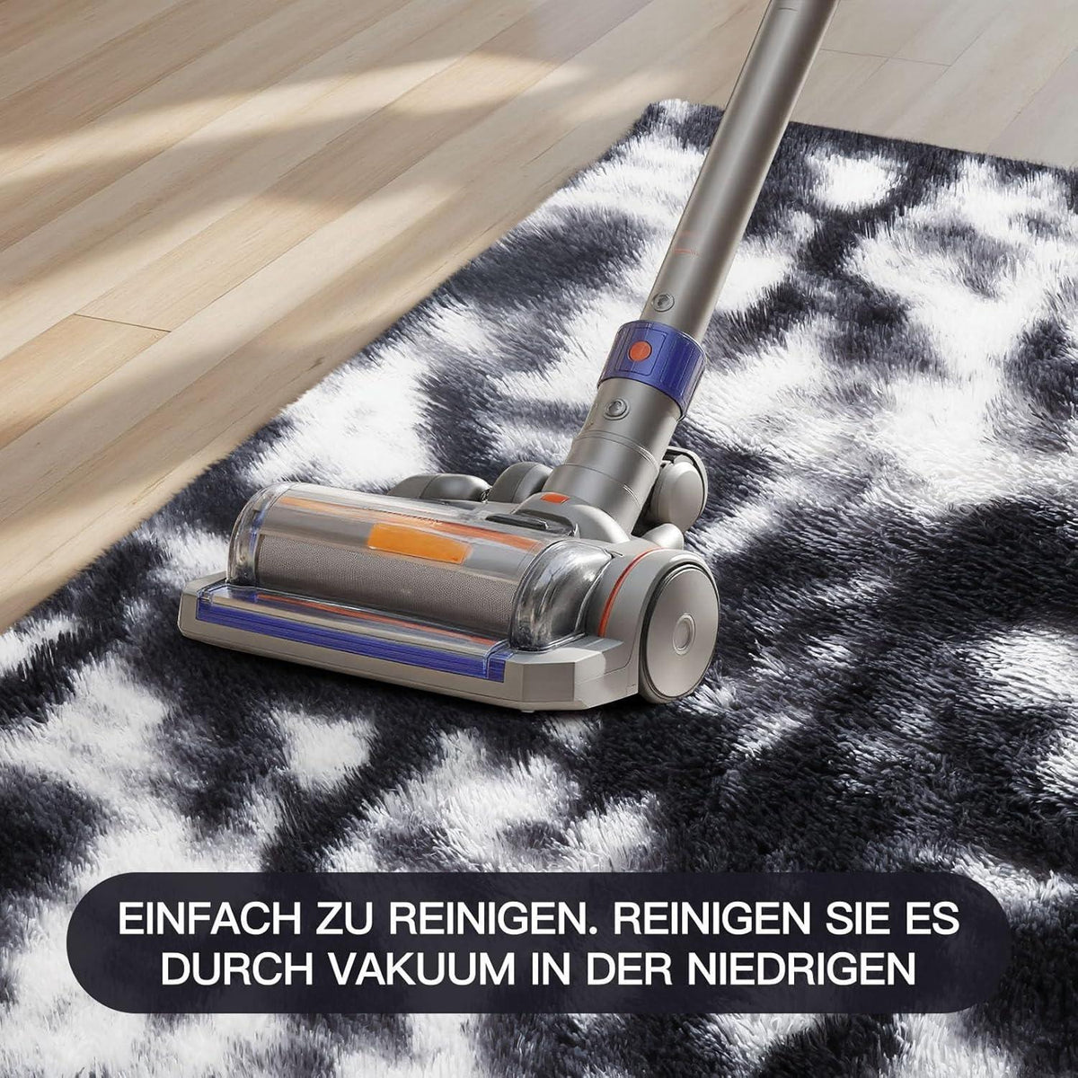 Hochflor Teppich Grau 160x230 – Waschbarer Shaggy Wohnzimmer Teppich