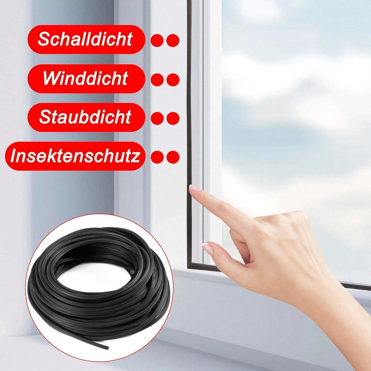Gummi Kederband 4mm – 20m für Fliegengitter & Spannrahmen