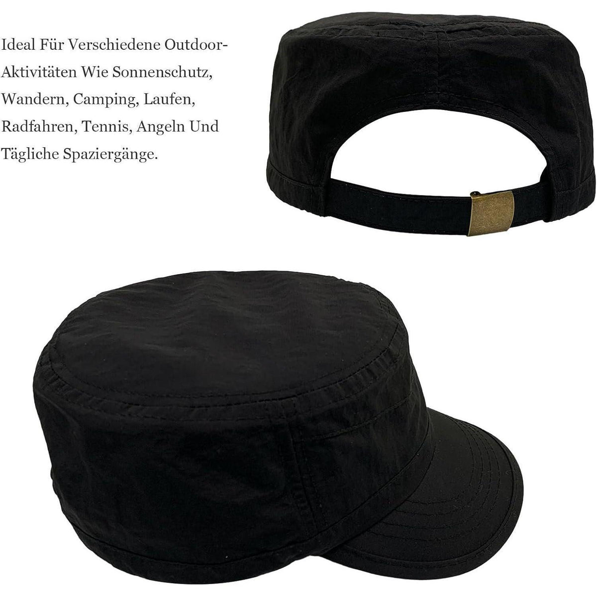 Military Cap Herren Verstellbar – Vintage Flatcap für Frühling & Sommer