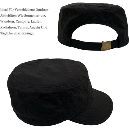 Military Cap Herren Verstellbar – Vintage Flatcap für Frühling & Sommer