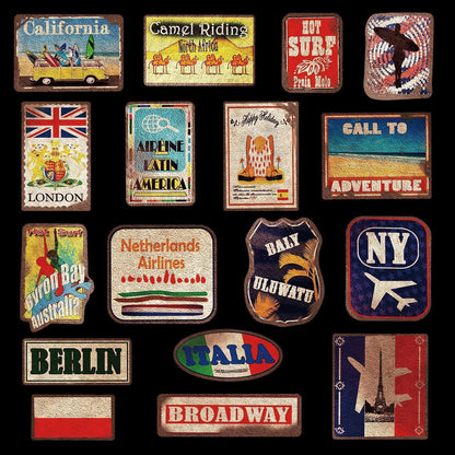 Retro Vintage Reise Aufkleber Set – 36 Stück für Koffer & Co.