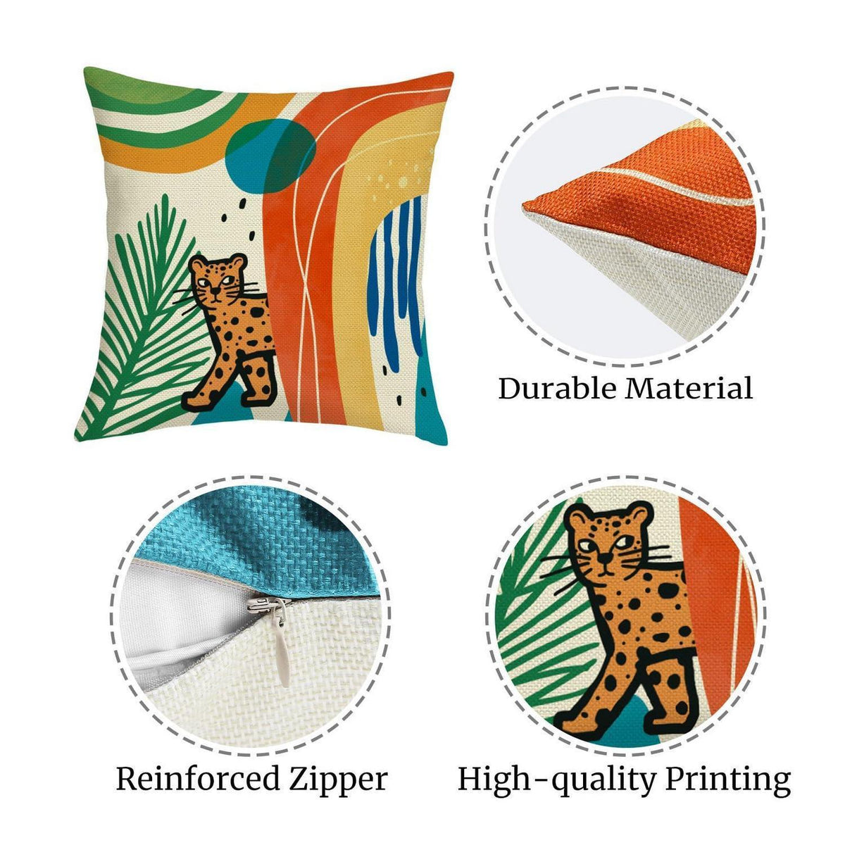 4er Set Kissenbezüge 40x40 Boho Geometrisch Blumenmuster