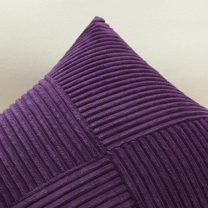 Cord Kissenbezug Violett 60x60 cm - 2er Set gestreift